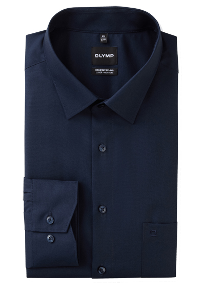 Produktbild für 'OLYMP Luxor comfort fit big Hemd Langarm New Kent Kragen nachtblau'