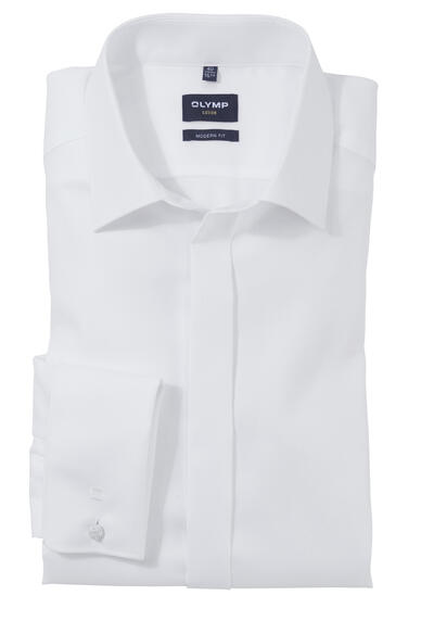 Produktbild für 'OLYMP Luxor modern fit Gala Hemd Langarm Twill wei'