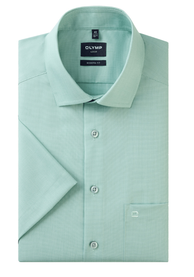 Produktbild für 'OLYMP Luxor modern fit Hemd Halbarm New Kent Kragen Faux mint'