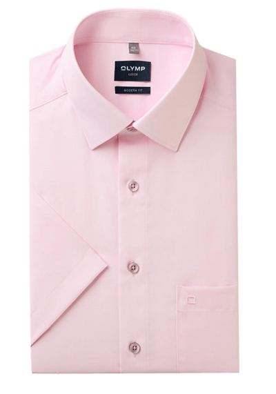 Produktbild für 'OLYMP Luxor modern fit Hemd Halbarm New Kent Kragen Faux rosa'
