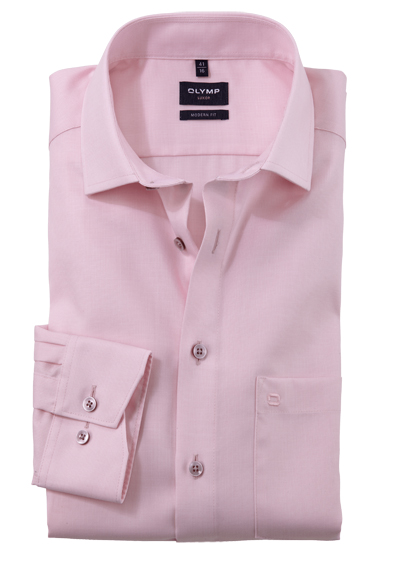 Produktbild für 'OLYMP Luxor modern fit Hemd Langarm New Kent Kragen Faux rosa'