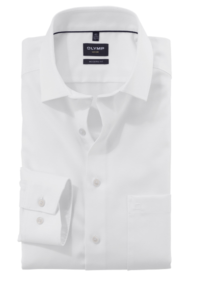Produktbild für 'OLYMP Luxor modern fit Hemd Langarm New Kent Kragen Faux wei'