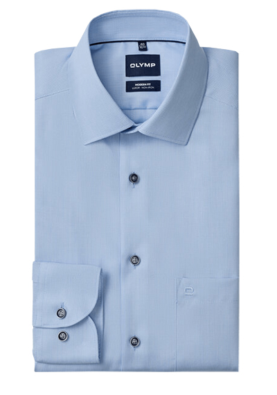 Produktbild f&uuml;r 'OLYMP Luxor modern fit Hemd Langarm New Kent Kragen Muster blau'