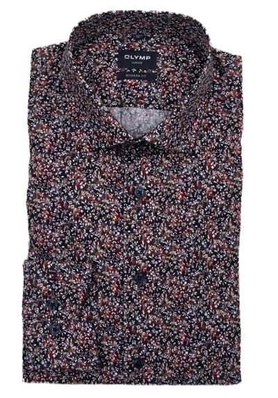 Produktbild für 'OLYMP Luxor modern fit Hemd Langarm New Kent Kragen Muster lila'