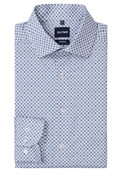 Produktbild f&uuml;r 'OLYMP Luxor modern fit Hemd Langarm New Kent Kragen Muster wei�'