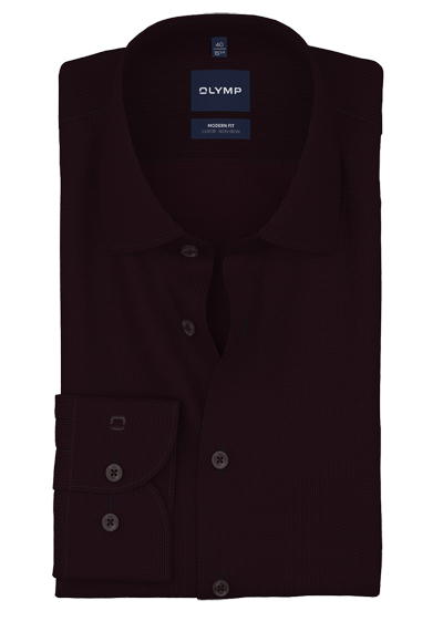 Produktbild f&uuml;r 'OLYMP Luxor modern fit Hemd Langarm New Kent Kragen Struktur weinrot'