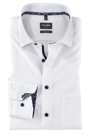 Produktbild für 'OLYMP Luxor modern fit Hemd extra kurzer Arm New Kent Kragen wei'