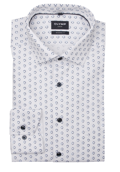 Produktbild für 'OLYMP Luxor modern fit Hemd extra langer Arm New Kent Kragen Fil a Fil Muster wei'