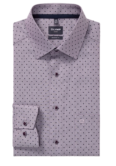 Produktbild f&uuml;r 'OLYMP Luxor modern fit Hemd extra langer Arm New Kent Kragen Punkte lila'