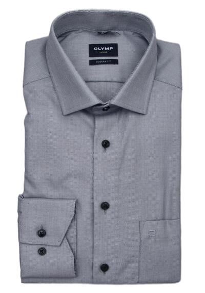 Produktbild für 'OLYMP Luxor modern fit Hemd extra langer Arm New Kent Kragen Struktur grau'