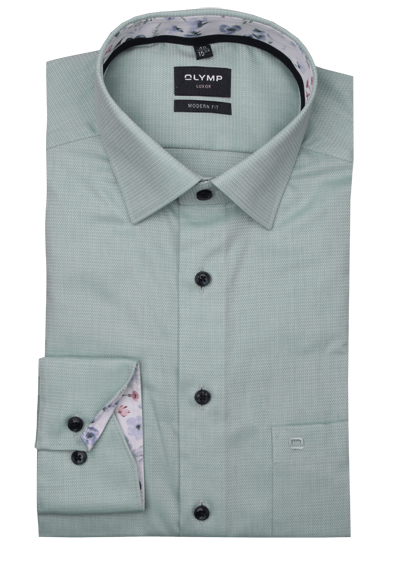 Produktbild für 'OLYMP Luxor modern fit Hemd extra langer Arm New Kent Kragen Struktur grn'
