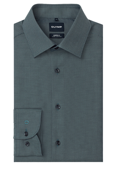 Produktbild f&uuml;r 'OLYMP Luxor modern fit Hemd extra langer Arm New Kent Kragen Struktur oliv'