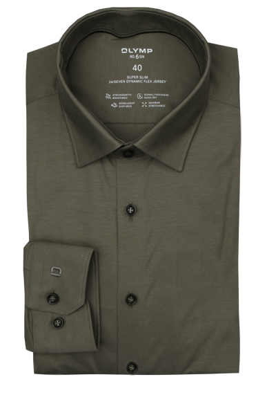 Produktbild für 'OLYMP No. Six 24/Seven super slim Hemd extra langer Arm Jersey moos'