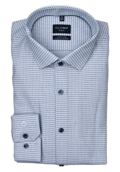 Produktbild für 'OLYMP No. Six 24/Seven super slim Hemd extra langer Arm Muster blau'