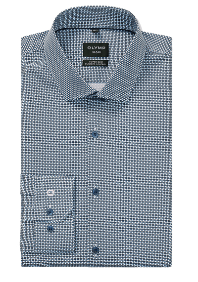 Produktbild f&uuml;r 'OLYMP No. Six 24/Seven super slim Hemd extra langer Arm New Kent Kragen Muster wei�'
