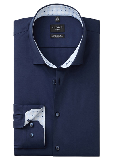 Produktbild für 'OLYMP No. Six 24/Seven super slim Langarm New Kent Kragen Twill nachtblau'