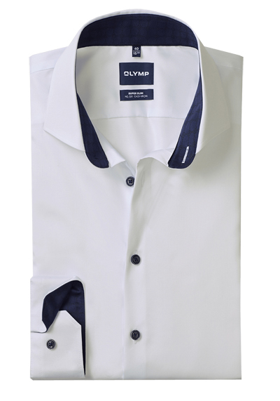 Produktbild f&uuml;r 'OLYMP No. Six super slim Hemd Langarm New Kent Kragen Satin wei�'