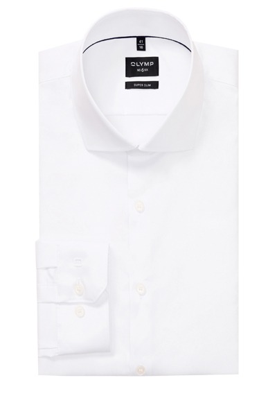 Produktbild f&uuml;r 'OLYMP No. Six super slim Hemd Langarm New Kent Kragen Satin wei�'