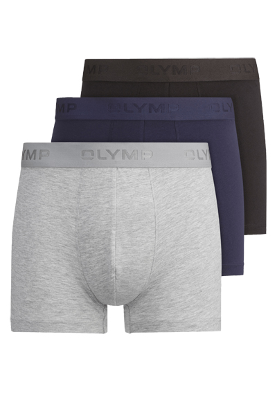 OLYMP Pants breiter Gummibund Jersey 3er Pack mittelgrau, dunkelblau, schwarz