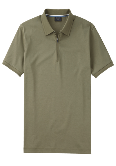 Produktbild für 'OLYMP Regular Fit Polo Halbarm Reiverschluss Polokragen Jersey oliv'