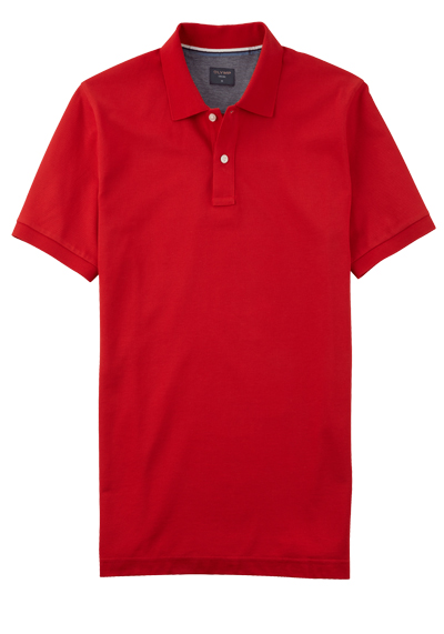 Produktbild für 'OLYMP Regular Fit Polo Halbarm geknpfter Polokragen Baumwolle Pique rot'