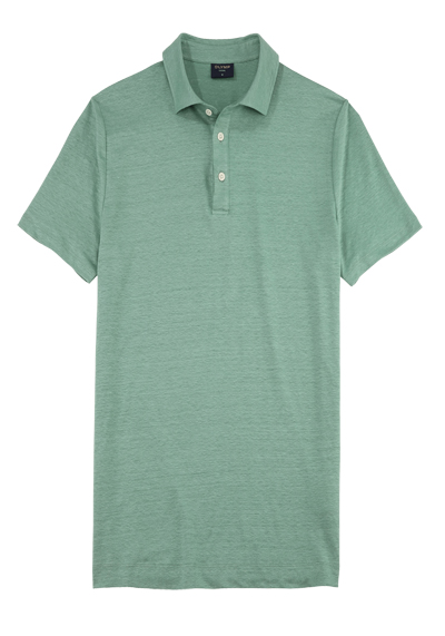 Produktbild für 'OLYMP Regular Fit Polo Halbarm geknpfter Polokragen Leinen Stretch mint'