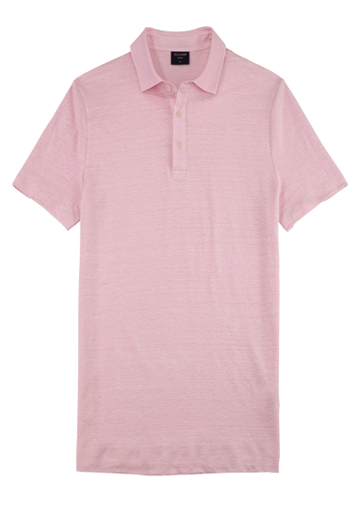 Produktbild für 'OLYMP Regular Fit Polo Halbarm geknpfter Polokragen Leinen Stretch rosa'