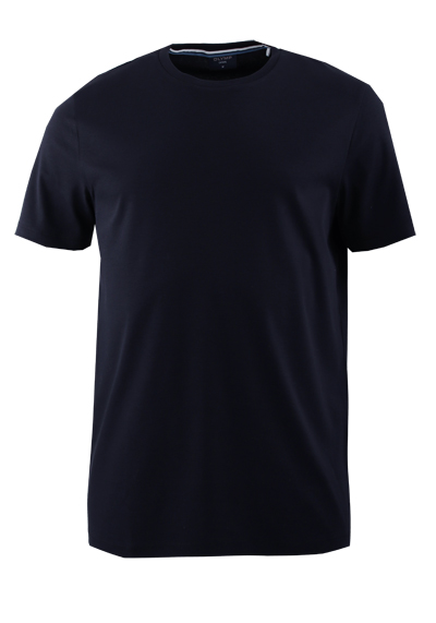 OLYMP Regular Fit T-Shirt Halbarm Rundhals Baumwolle Interlock Jersey nachtblau