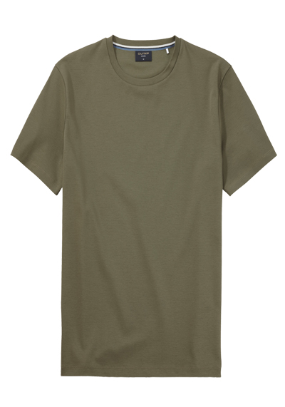 Produktbild für 'OLYMP Regular Fit T-Shirt Halbarm Rundhals Baumwolle Interlock Jersey oliv'