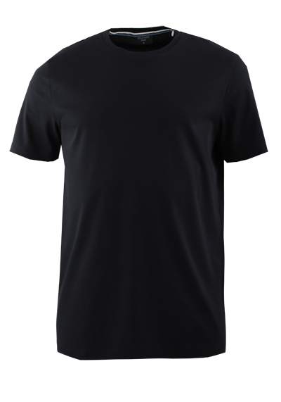 OLYMP Regular Fit T-Shirt Halbarm Rundhals Baumwolle Interlock Jersey schwarz