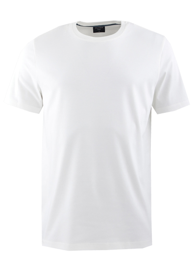 OLYMP Regular Fit T-Shirt Halbarm Rundhals Baumwolle Interlock Jersey wei
