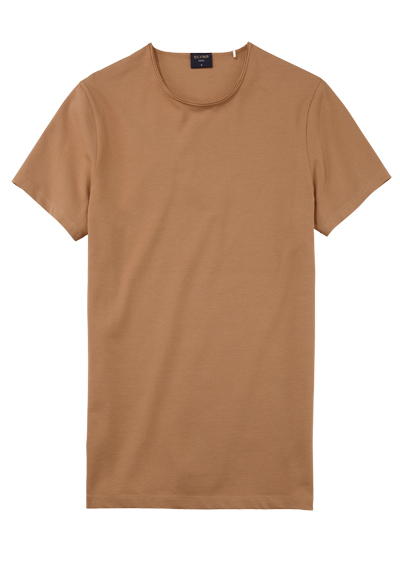 Produktbild für 'OLYMP Regular Fit T-Shirt Halbarm Rundhals Stretch Jersey hellbraun'