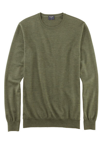 Produktbild für 'OLYMP Strick Pullover Rundhals extrafeine Merinowolle jadegrn'
