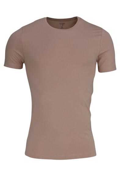 OLYMP T-Shirt Level Five body fit Halbarm mit Rundhals beige