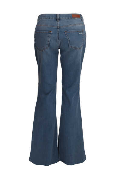 OUI Jeans bootcut Mid Waist 5-Pocket Stretch blau