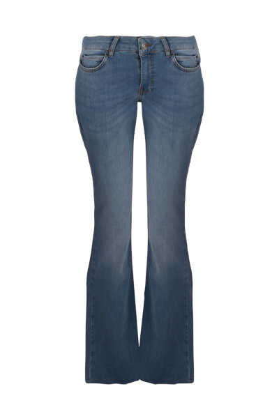 OUI Jeans bootcut Mid Waist 5-Pocket Stretch blau
