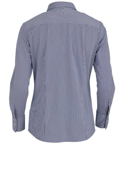 PURE Slim Functional Bluse Hemdenkragen Streifen dunkelblau