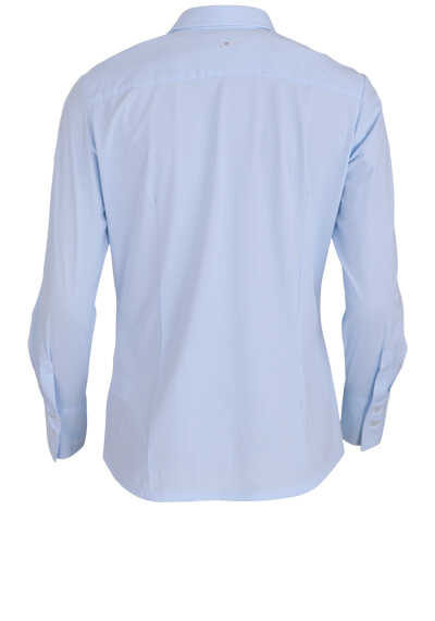 PURE Slim Functional Bluse Hemdenkragen Streifen hellblau