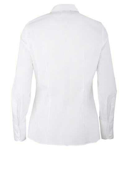 Produktbild fr 'PURE Slim Fit Bluse Langarm Hemdkragen wei'
