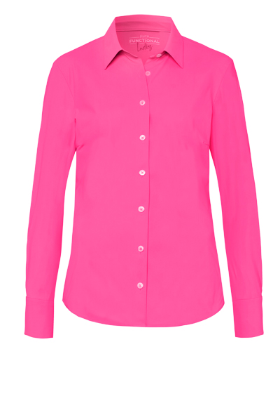 PURE Modern Fit Bluse Langarm Hemdkragen Jersey rosa