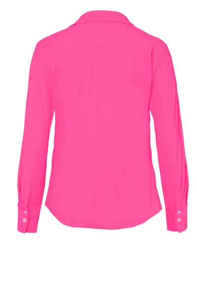 PURE Modern Fit Bluse Langarm Hemdkragen Jersey rosa