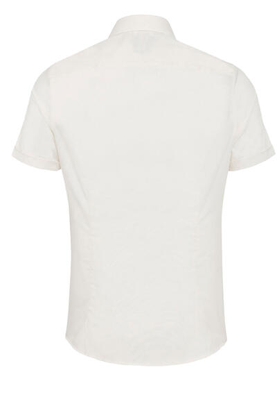 Produktbild fr 'PURE Slim Fit Hemd Halbarm New Kent Kragen ohne Brusttasche beige'