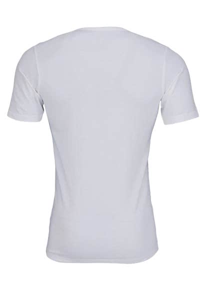 PURE Slim Fit T-Shirt Halbarm V-Ausschnitt Baumwollmischung wei