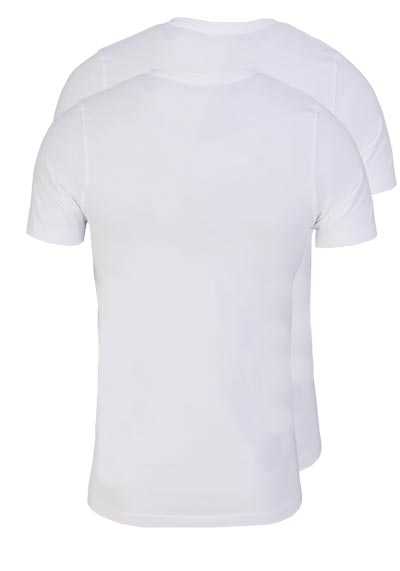 PURE Slim Fit T-Shirt Doppelpack V-Ausschnitt wei