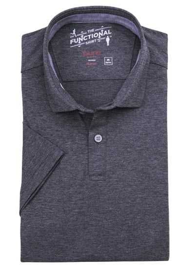 PURE Polo Shirt Halbarm Polokragen Functional Stretch grau