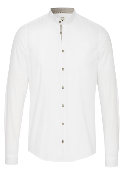 Produktbild f�r 'PURE Slim Fit Trachtenhemd Langarm Stehkragen wei�'