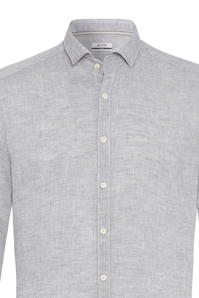 Produktbild f�r 'PURE Casual Fit Hemd Langarm New Kent Kragen hellgrau'