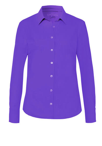Produktbild für 'PURE Modern Fit Bluse Langarm Hemdkragen Jersey lila'