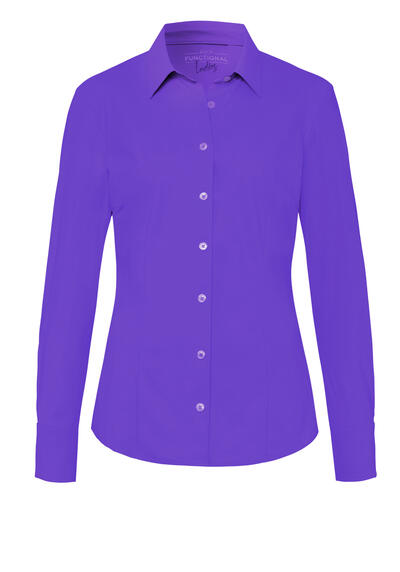 Produktbild für 'PURE Slim Fit Bluse Langarm Hemdkragen lila'