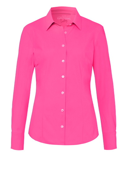 PURE Slim Fit Bluse Langarm Hemdkragen rosa